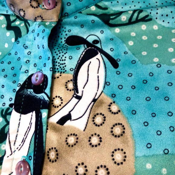 Vintage Carry Back LTD Pop Art Button Down Shirt, Size 12 - Picture 7 of 11